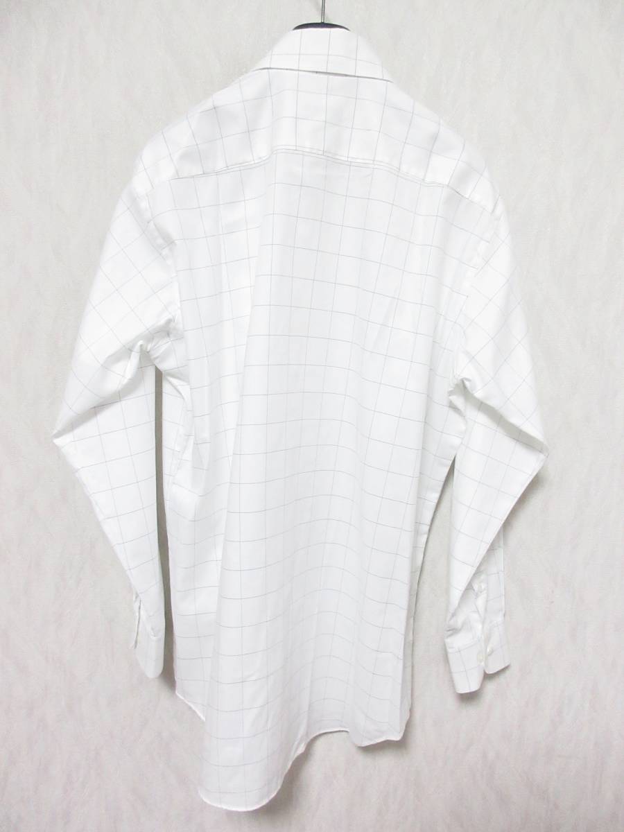 スーツセレクト シャツ 長袖 チェック柄 ワイシャツ コットン メンズ 3L 大きいサイズ 白　yg5010_画像3