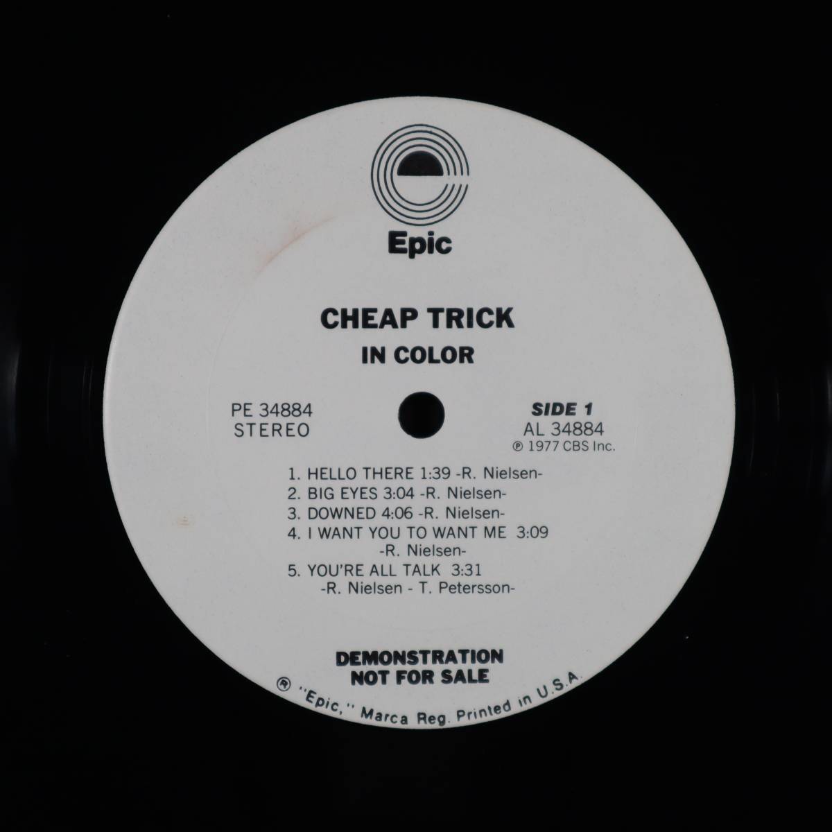 米Orig * CHEAP TRICK - In Color * 1977年 US Epic レア WHITE LABEL PROMO 稀少非買ポスター完品 美品!!_画像5