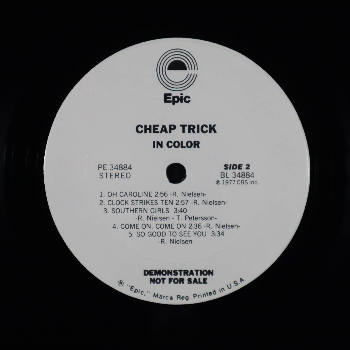米Orig * CHEAP TRICK - In Color * 1977年 US Epic レア WHITE LABEL PROMO 稀少非買ポスター完品 美品!!_画像6