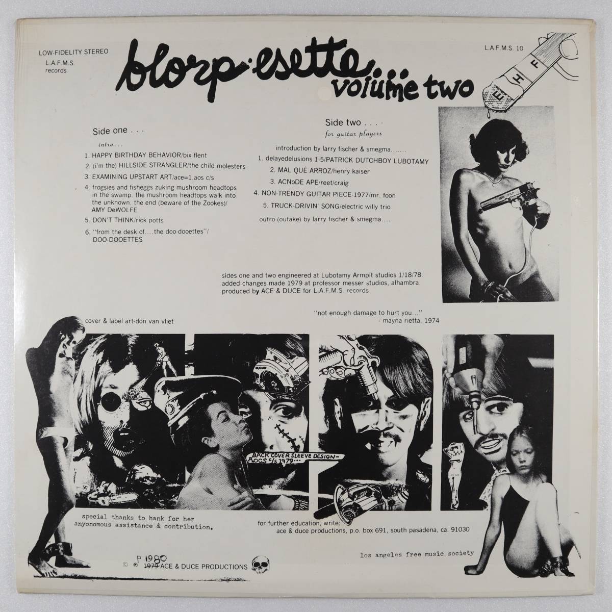 米Orig * Blorp Esette Volume Two * 1980年 US LAFMS Doo-Dooettes Smegma ノイズ・パンク・エクスペリメンタル Lo-Fi SEALED!!_画像2