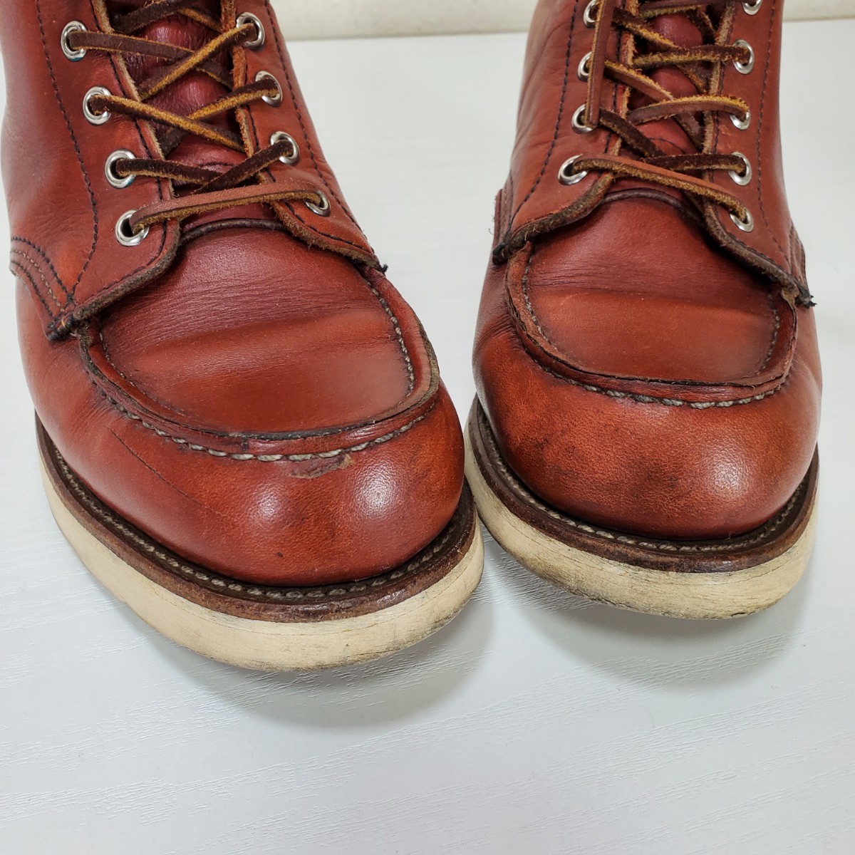 希少◆95年製 REDWING レッドウィング 875 半円犬タグ アイリッシュセッター モックトゥ オロラセット 茶芯(US：6E/24.0cm)赤茶_画像10