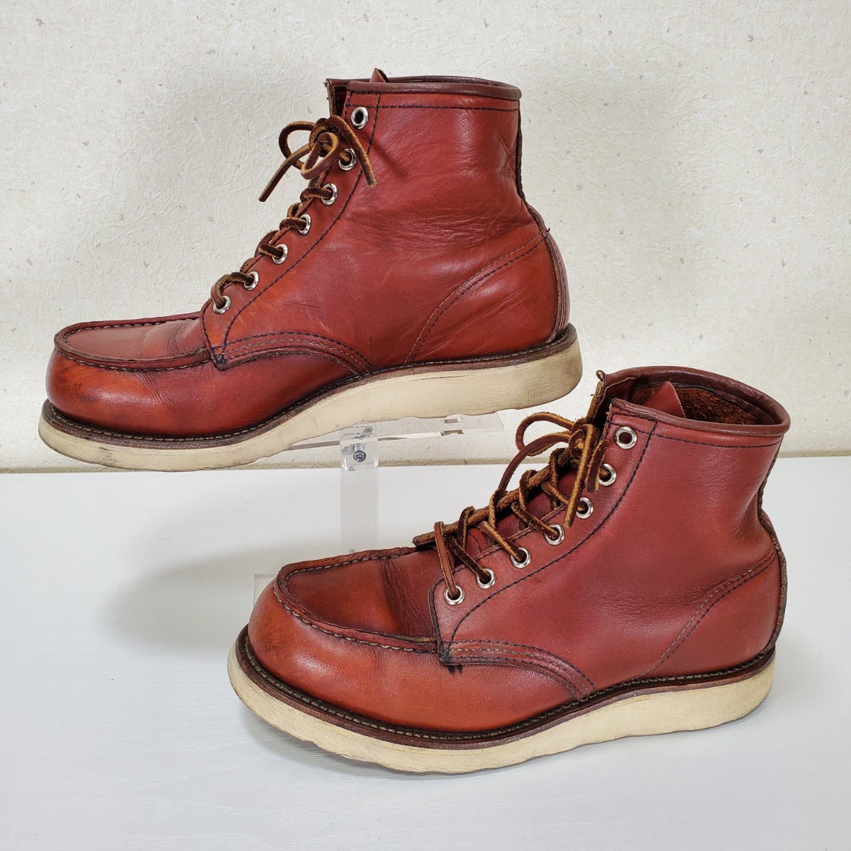 希少◆95年製 REDWING レッドウィング 875 半円犬タグ アイリッシュセッター モックトゥ オロラセット 茶芯(US：6E/24.0cm)赤茶_画像3