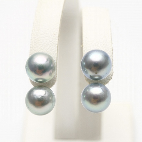 アコヤ真珠パールGキャッチピアス 2ヶ付 7.0-7.5mm ブルーカラー アコヤ真珠パールGキャッチピアス 2ヶ付 7.0-7.5mm ブルーカラー