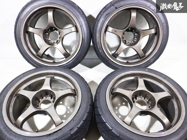 A-TECH Aテック MONOBLOCK モノブロック 17インチ 8J +22 9J +27 5穴 PCD114.3 210/625R17 レインタイヤ付き ホイール 4本 シルビア 棚B5_画像1