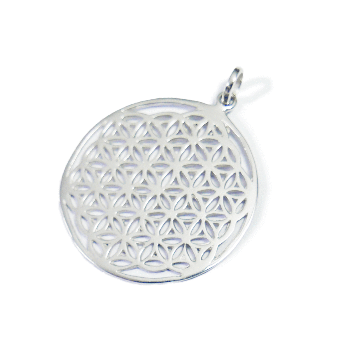 * free shipping [ platinum processing ] cosmos power ..... god . geometrical pattern *Flower of Life platinum healing pendant *32mm(made in BALI)