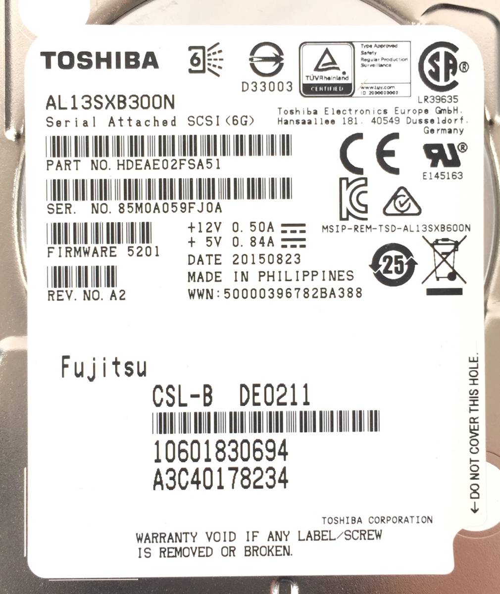 S5110269 SEAGATE/TOSHIBA/HGST 300GB SAS 15K 2.5 -inch HDD 8 point [ used operation goods ]