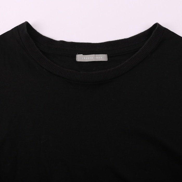 セオリーリュクス Tシャツ 半袖 コットン100% 無地 日本製 トップス 黒 レディース 38サイズ ブラック theory luxe_画像4