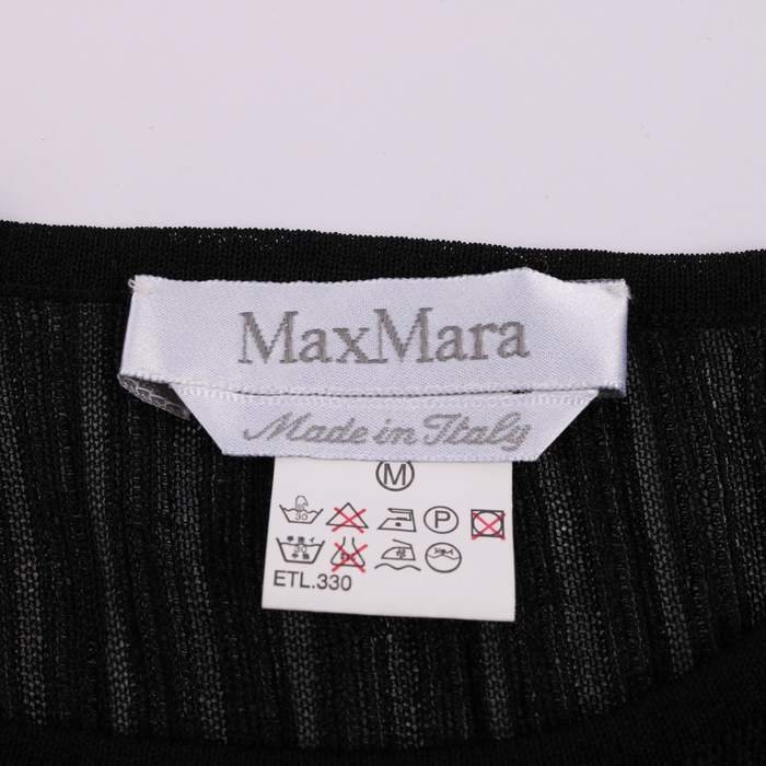 マックスマーラ ワンピース ノースリーブ トップス 黒 イタリア製 レディース Mサイズ ブラック MAX MARA_画像3