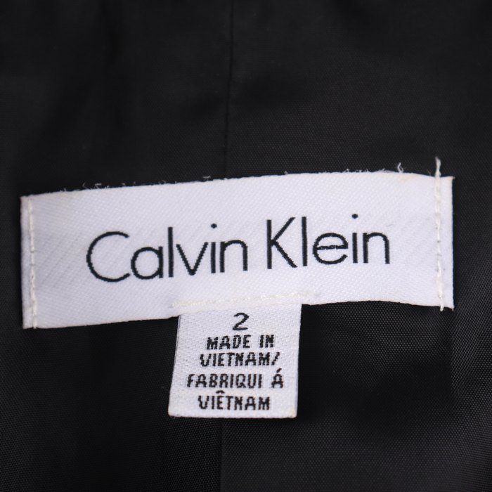 カルバンクライン テーラードジャケット リネン混 アウター レディース 2サイズ グレー Calvin klein_画像3