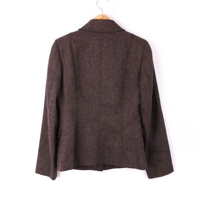  Kumikyoku blouson jacket wool . stretch outer lady's 2 size Brown KUMIKYOKU