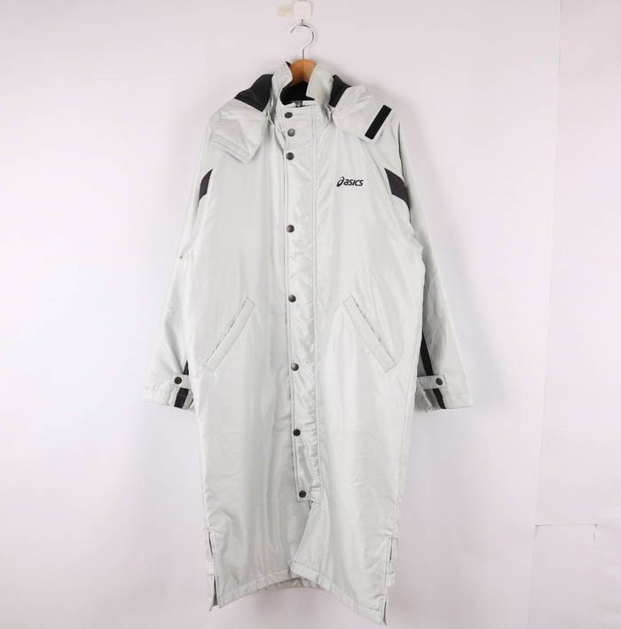  Asics bench coat blouson jacket outer sportswear men's M size gray asics