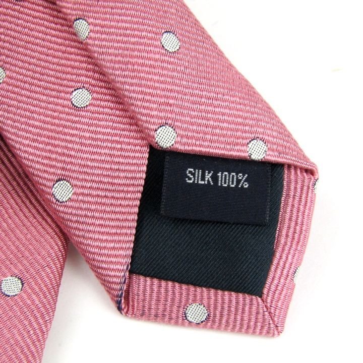 メーカーズシャツ鎌倉 ブランドネクタイ ドット柄 シルク 日本製 メンズ ピンク Maker's Shirt Kamakura_画像4