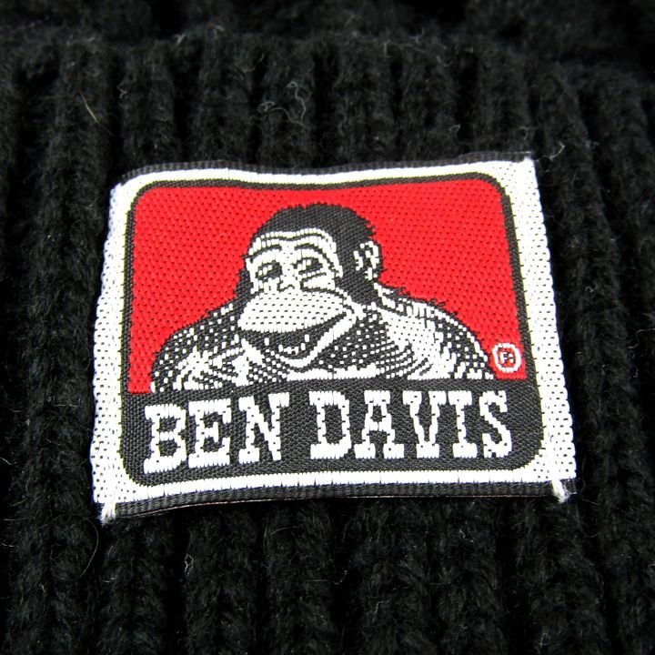 ベンデイビス ニットキャップ ニット帽 ロゴ ウール混 ブランド 帽子 レディース ブラック BEN DAVIS_画像3
