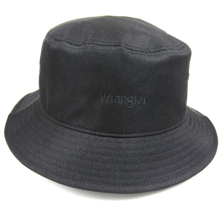 ラングラー バケットハット 無地 ロゴ ブランド 帽子 メンズ 58cmサイズ ブラック Wrangler_画像1