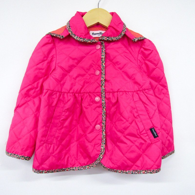 ファミリア ナイロンジャケット キルティングジャケット ジャンパー アウター キッズ 女の子用 100サイズ ピンク Familiar_画像1