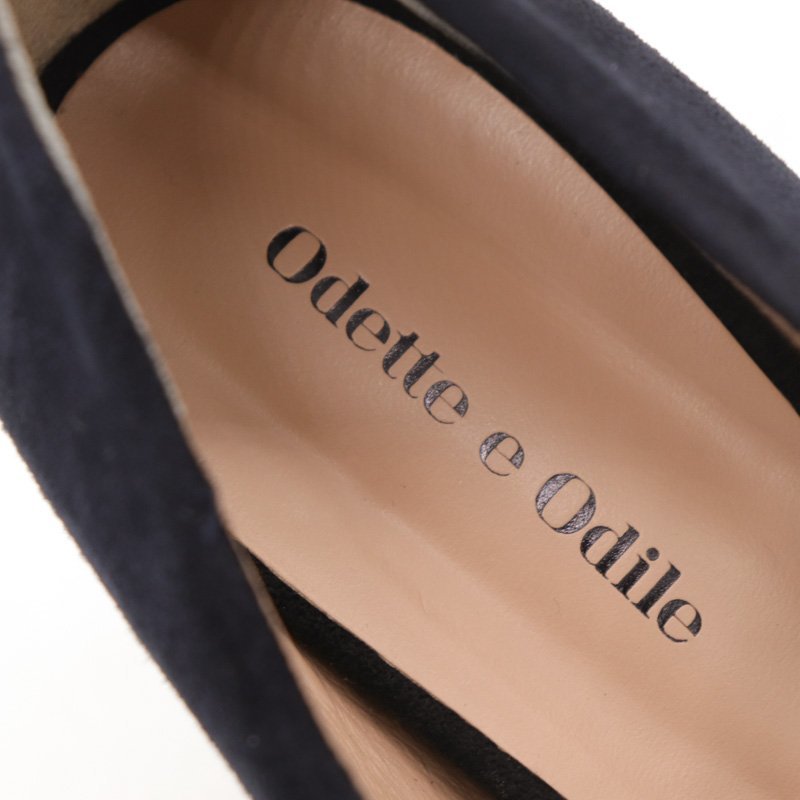 オデット エ オディール パンプス スエードレザー ブランド シューズ 靴 日本製 レディース 24.5cmサイズ ネイビー ODETTE E ODILE_画像3