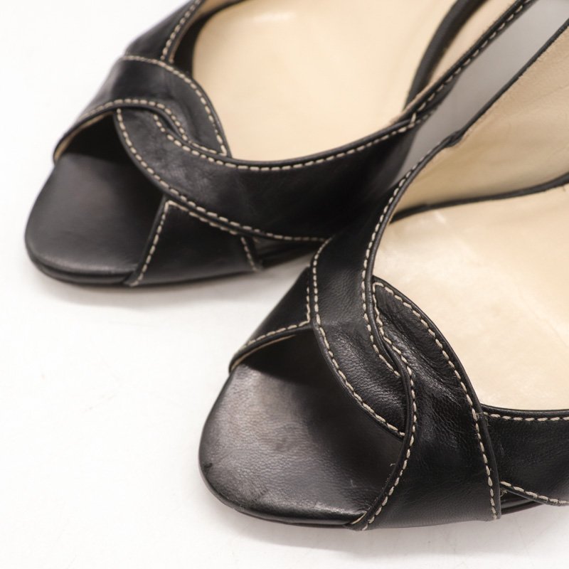 アキラオーサキエレガンス パンプス オープントゥ シューズ 靴 日本製 黒 レディース 23cmサイズ ブラック Akira Osaki Elegance_画像2