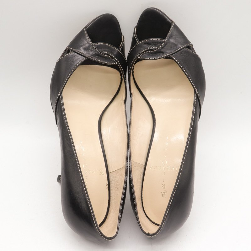 アキラオーサキエレガンス パンプス オープントゥ シューズ 靴 日本製 黒 レディース 23cmサイズ ブラック Akira Osaki Elegance_画像7