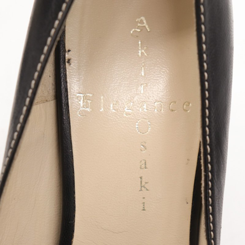 アキラオーサキエレガンス パンプス オープントゥ シューズ 靴 日本製 黒 レディース 23cmサイズ ブラック Akira Osaki Elegance_画像3