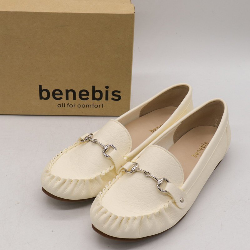 bene винт Loafer не использовался сделано в Японии туфли без застежки комфорт обувь бренд обувь женский 26cm размер слоновая кость benebis