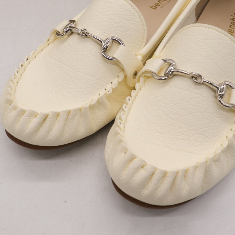 bene винт Loafer не использовался сделано в Японии туфли без застежки комфорт обувь бренд обувь женский 26cm размер слоновая кость benebis