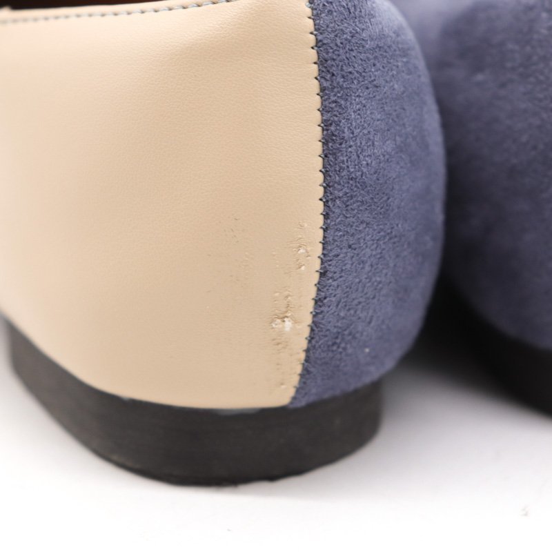 メヌエ パンプス ポインテッドトゥ フラットシューズ ブランド 靴 レディース 21.5cmサイズ ブルー Menue_画像5