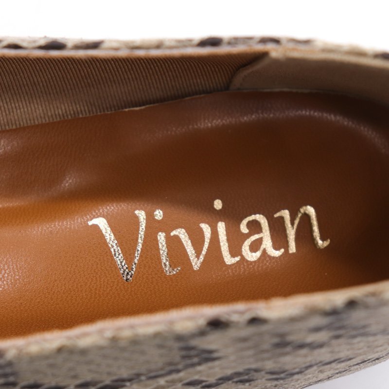ヴィヴィアン パンプス 未使用 パイソン柄 フラットシューズ ブランド 靴 レディース Mサイズ ベージュ Vivian_画像3