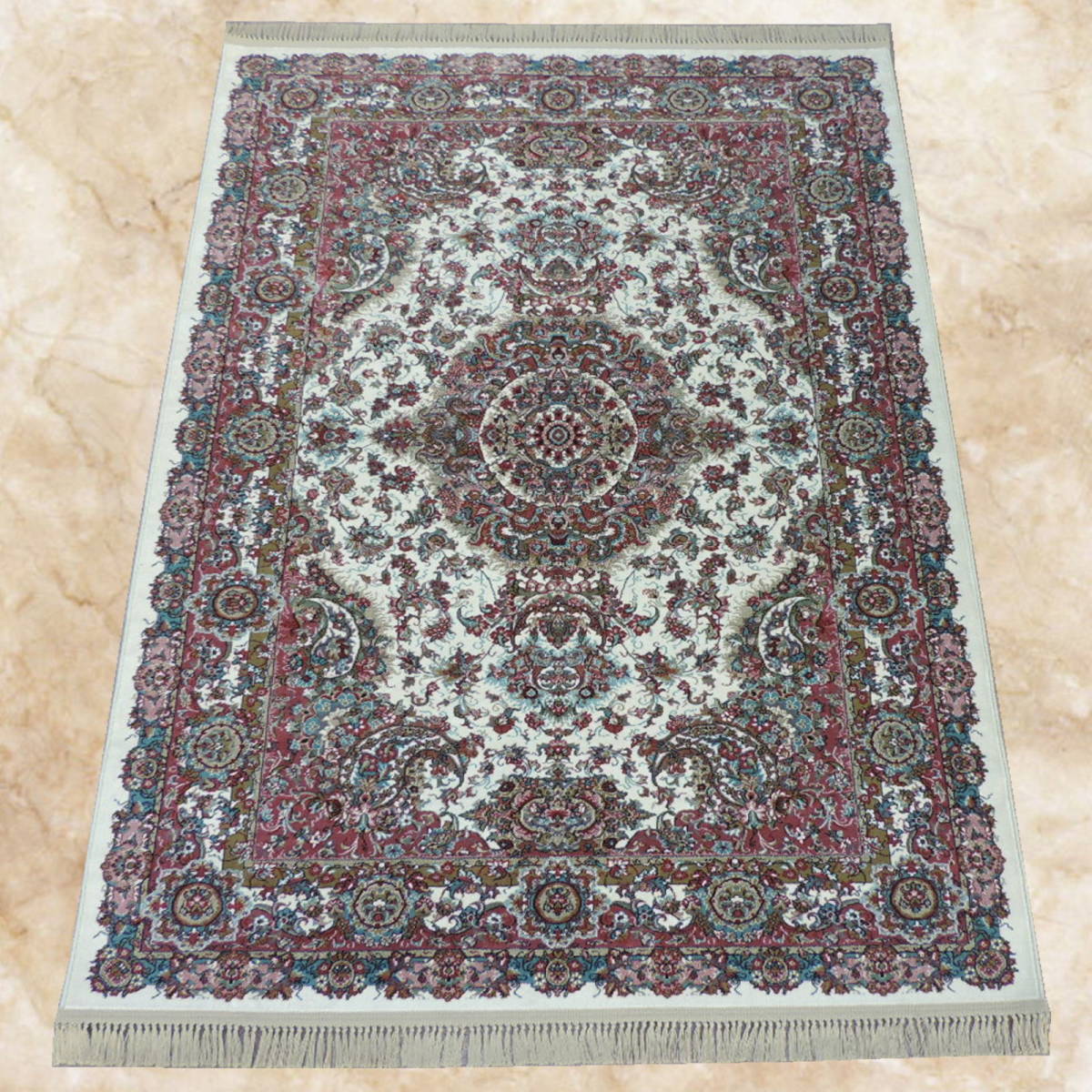 ペルシャ絨毯の本場から美しい色柄のシルク調高級ウィルトン織り高密度の絨毯/50万ノット230ｃｍｘ150ｃｍ/ＮＯ：2212