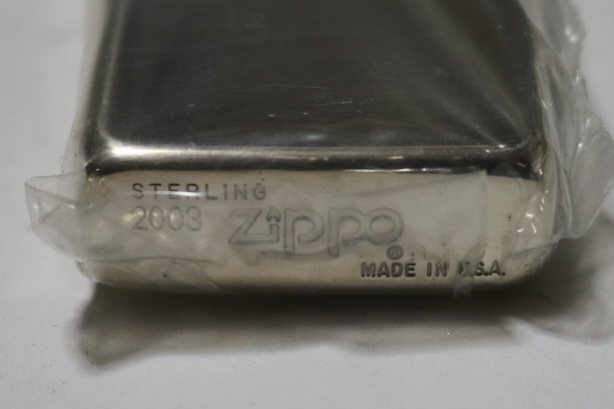 ZIPPO ジッポー 純銀 スターリングシルバー 2003年 スリムタイプ 未使用品_画像5