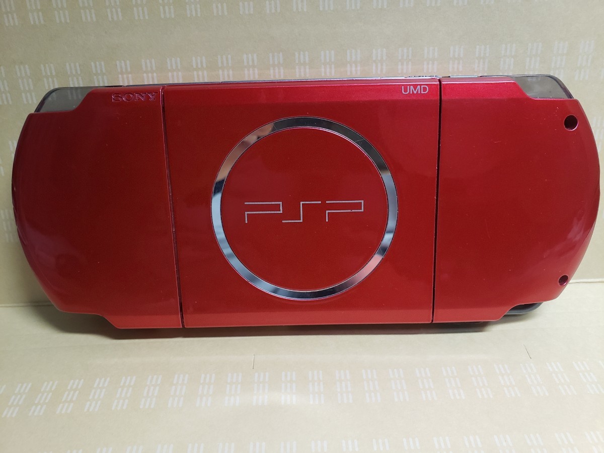 【動作品難あり】 PSP 3000 本体 アダプター付き 赤 レッド _画像4