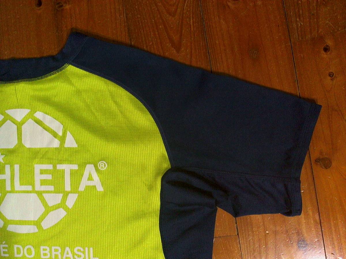 ☆微難有☆アスレタ カフェ・ド・ブラジル☆ATHLETA CAFE DO BRASIL☆プラクティス 両面プリント ドライ半袖Ｔシャツ M 濃紺　黄緑_画像9