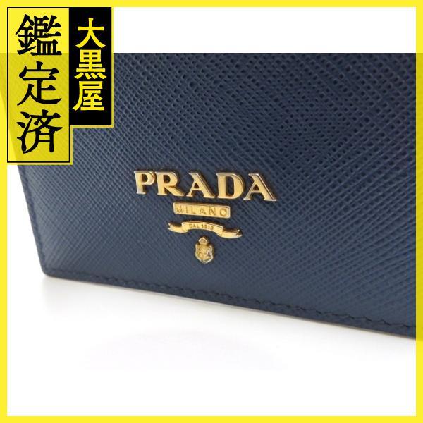 PRADA プラダ 名刺入れ カードケース パスケース サフィアーノ ネイビー 1MC208【473】_画像4
