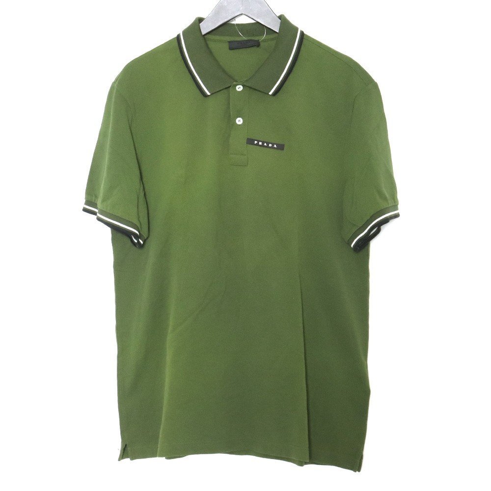 ファッション グリーン ポロシャツ PRADA XXLサイズ プラダ SJN256-R192-322 半袖Tシャツ
