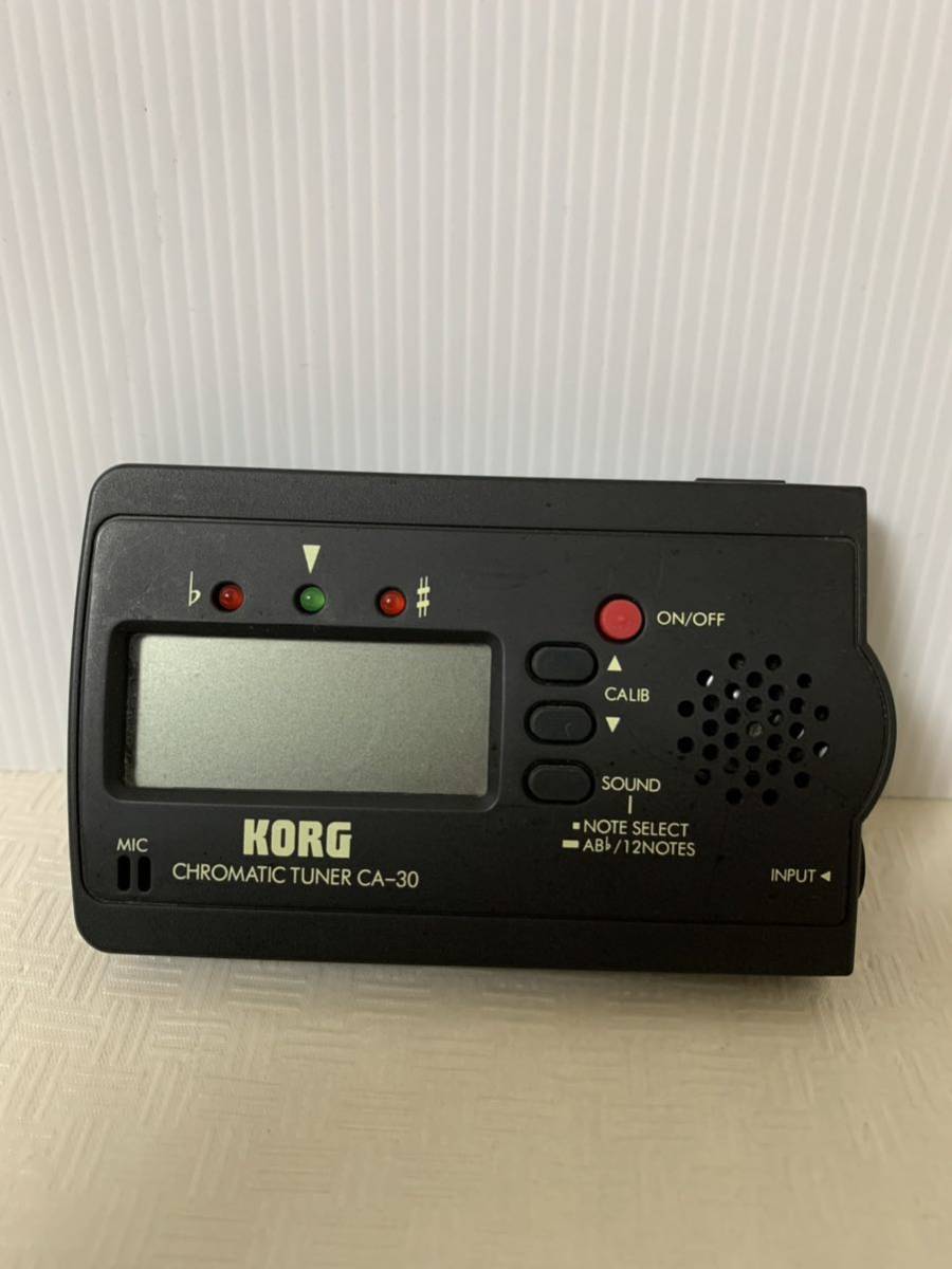 KORG CHROMATIC TUNER CA -30 Korg black matic tuner body / electrification only details operation not yet verification / part removing for / small scratch dirt etc. passing of years / junk treatment 