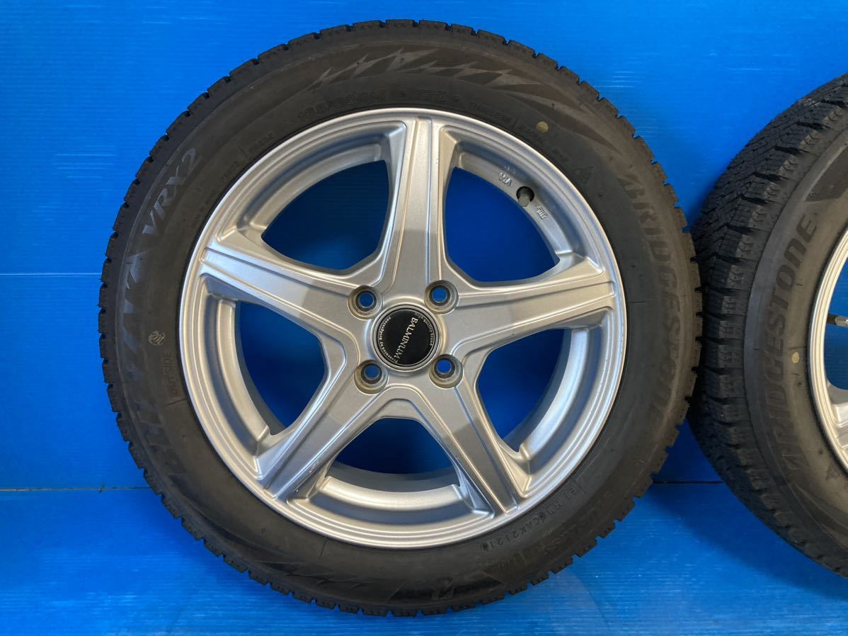 165/60R15 77Q ブリヂストンBLIZZAK VRX2 社外品 15インチ 15x5J +47 100/4H スタッドレス 中古4本 2021年製 バリ山_画像5