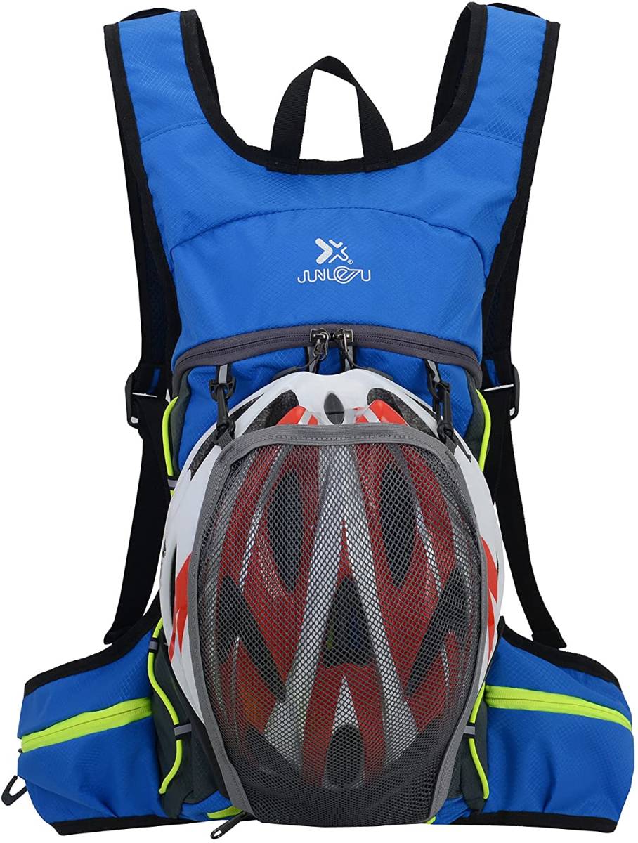 超軽量 ランニングバッグ サイクリングバッグ 自転車 バッグ バックパック リュック 光反射 通気 防水 ウォーキング (ブルー)_画像4