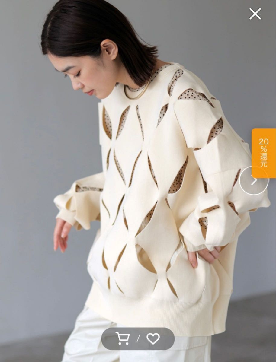 新品 タグ付 ヘレンチアカットデザインニット ふじあみさん着用 新品 タグ付 ヘレンチアカットデザインニット ふじあみさん着用