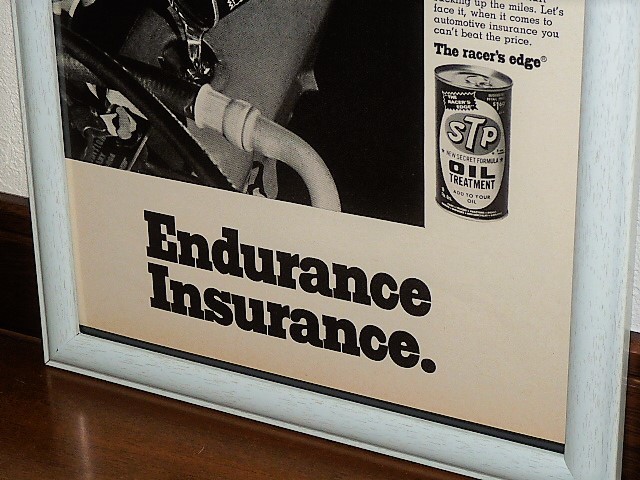 1971年 U.S.A. '70s 洋書雑誌広告 額装品 STP // Endurance Insurance ( A4サイズ )_画像3