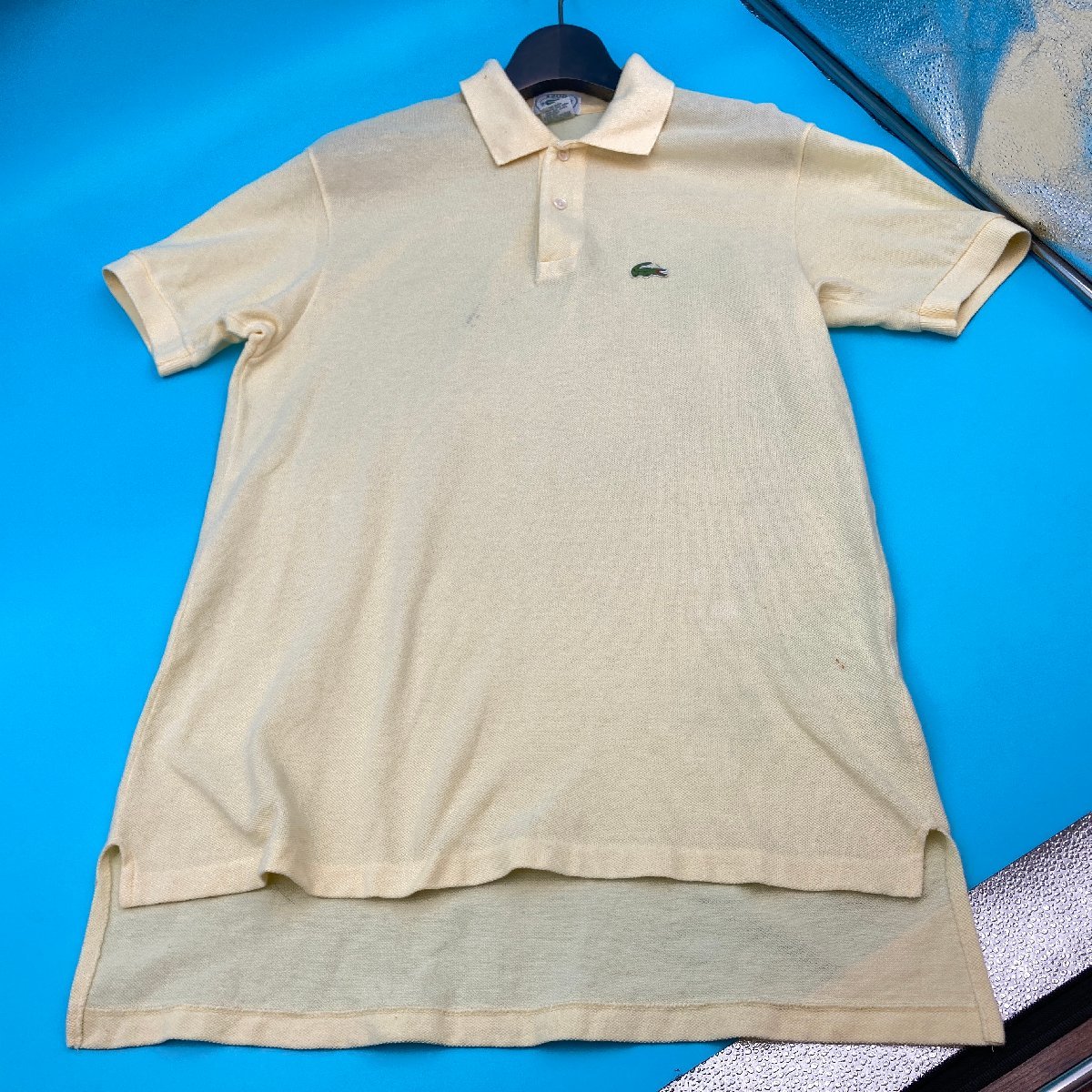 【A8563O179】ラコステ ポロシャツ 黄色 イエロー IZOD LACOSTE Mサイズ 綿100％ MADE IN USA_画像1