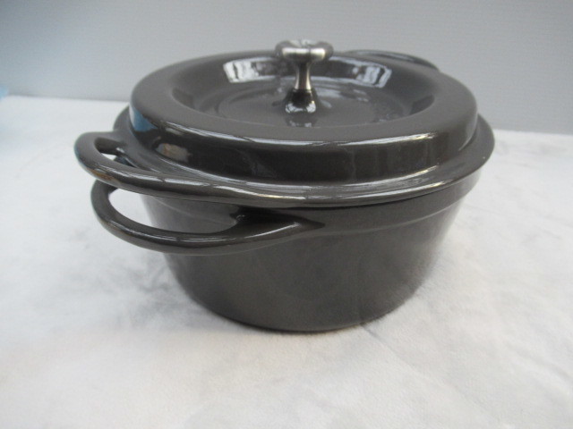 A887　VERMICULAR / バーミキュラ オーブンポットラウンド 18cm 濃いグレー OVEN POT ROUND #18 無水調理 ホーロー 調理器具_画像9