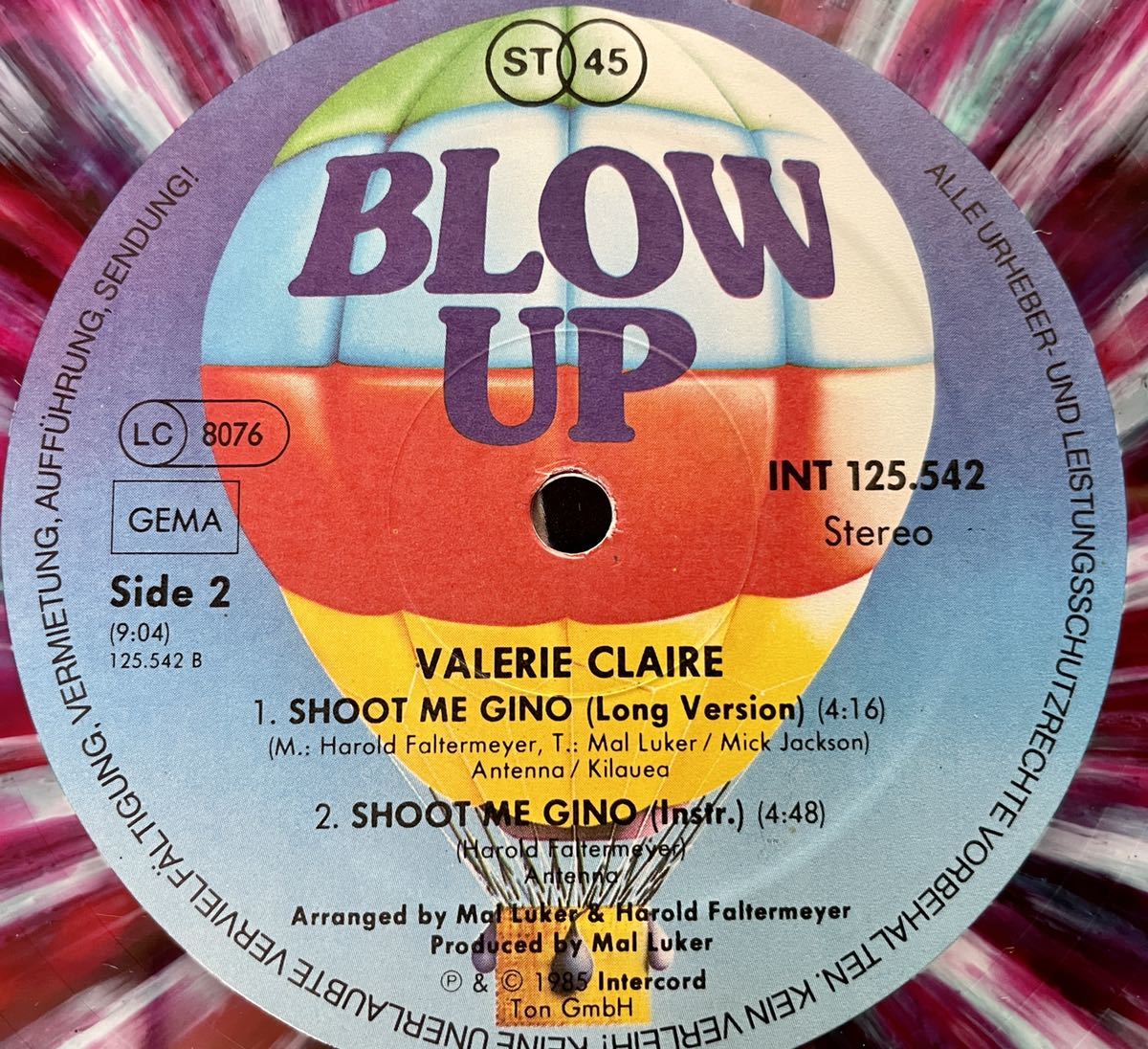 VALERIE CLAIRE / SHOOT ME GINO (Shotgun Version) , (Long Version) 中古盤12インチの画像5