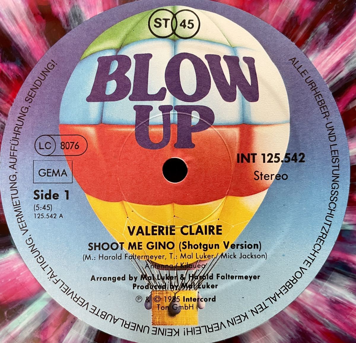 VALERIE CLAIRE / SHOOT ME GINO (Shotgun Version) , (Long Version) 中古盤12インチの画像4