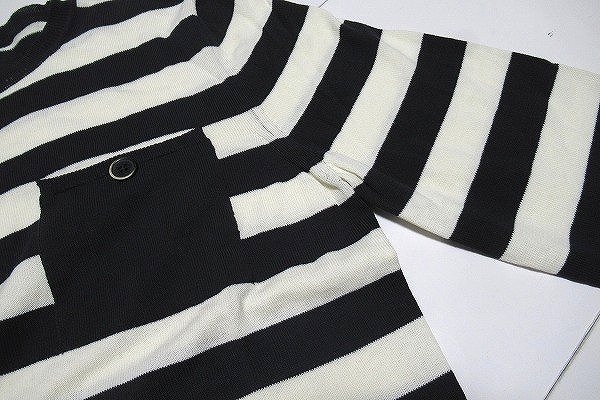B0113:イタリア製 MSGM セーター エムエスジーエム ニット 長袖Tシャツ 長袖カットソー 白 黒 M ニットソー 薄ニット メンズ レディース:5_画像7