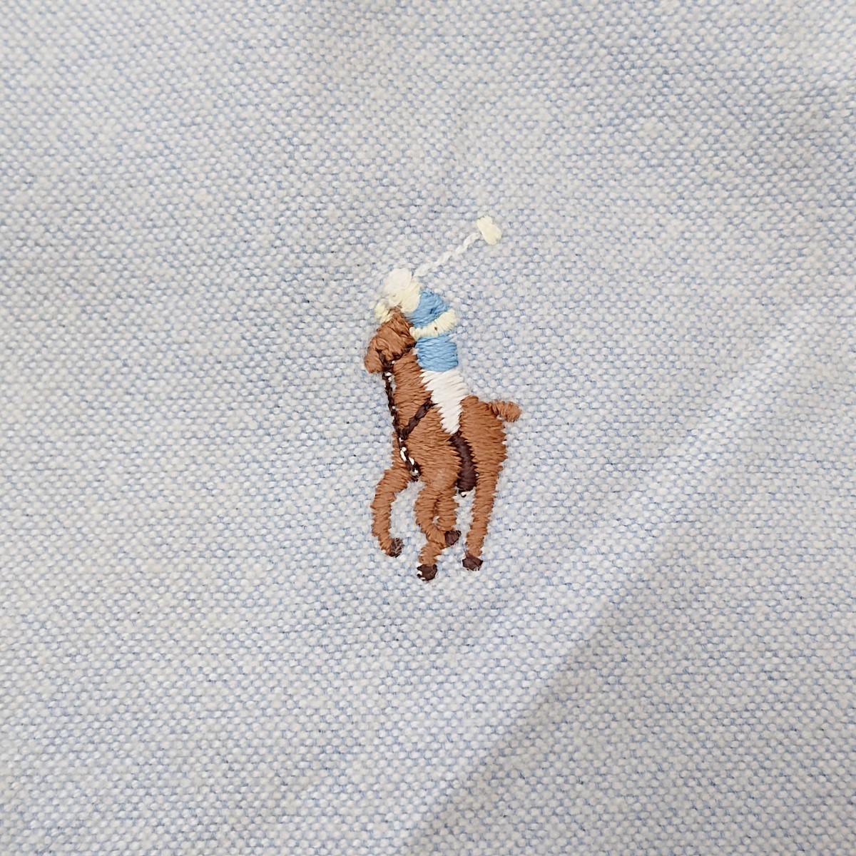 【Ralph Lauren】ラルフローレン 長袖 シャツ ボタンダウン 羽織り きれいめ ワンポイント 刺繍 メンズ ブルー系 水色 メンズ M /1068CC _画像7