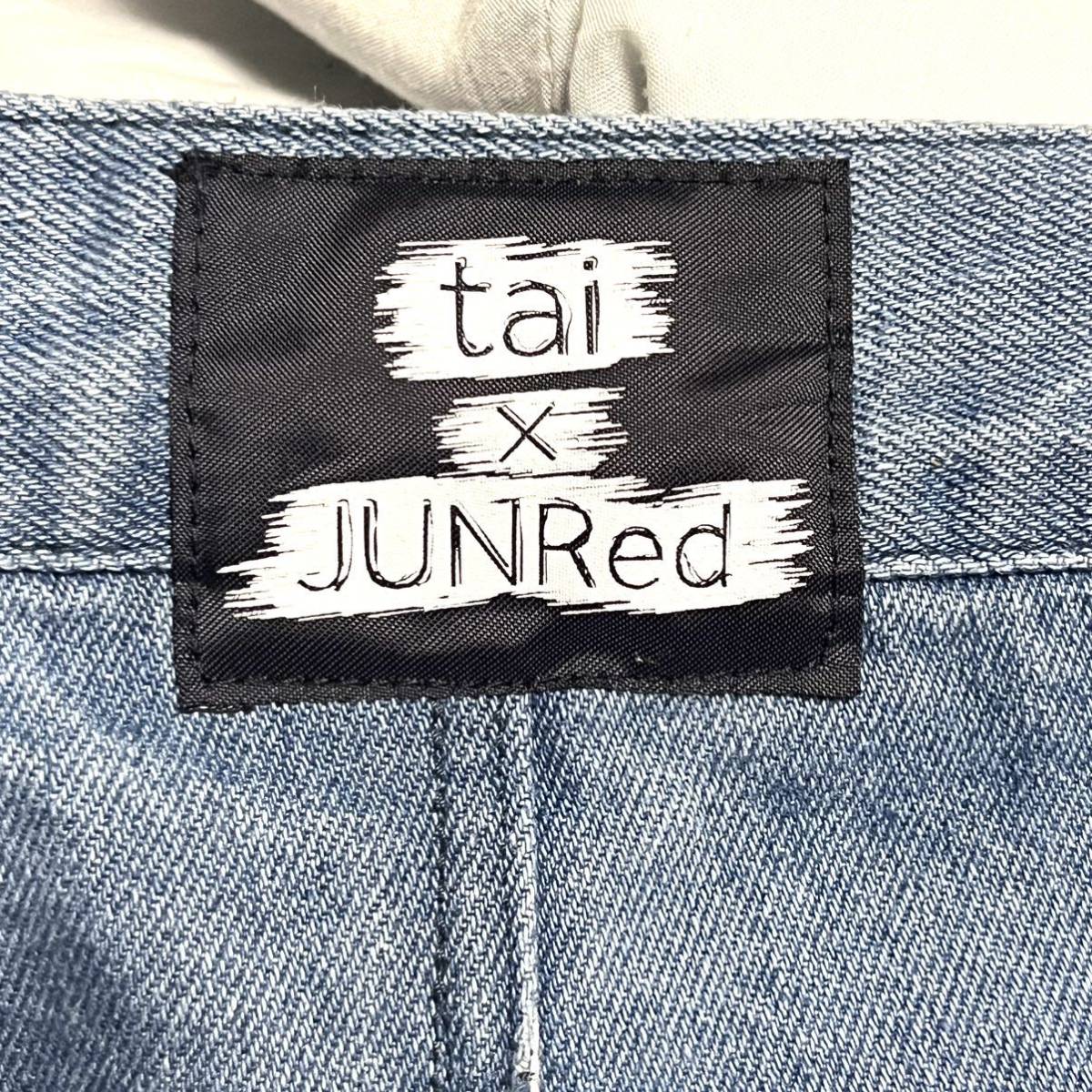 【tai×JUNRed】タイ×ジュンレッド コラボ商品 ワイドパンツ デニム ブルー おしゃれ らくちん ラフ こなれ感 メンズ サイズM /1122NN_画像8