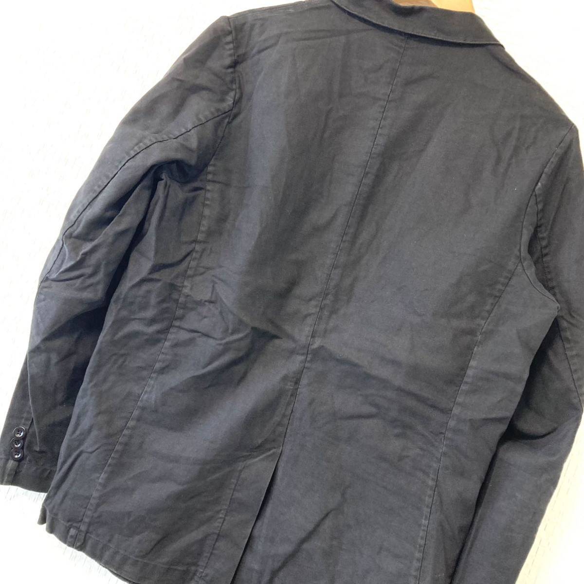 【THANX GOD】サンクスゴッド テーラードジャケット ブレザー 綿100% カジュアル 薄手 無地 ブラック 黒 メンズ 紳士 上着 M/1414UUの画像7