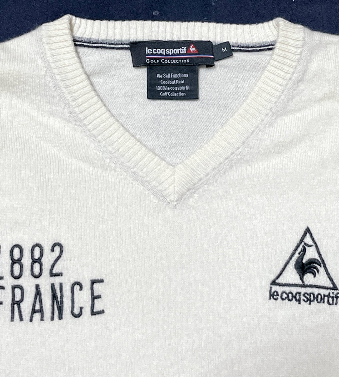 秋冬向け★le coqsportif ルコックゴルフ★やや薄手　Ⅴネック　カシミア１００％　セーター★メンズS／Ｍサイズ位★全国送料２３０円　_画像2