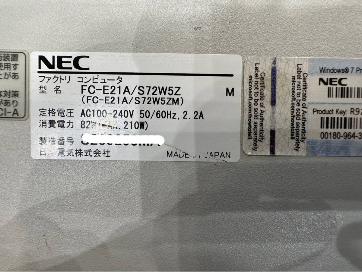 【NEC】 産業用PC FC98-NX FC-E21A T7400 (2.16GHz) / 2GB/ 80GBx2 /OSなしの画像6