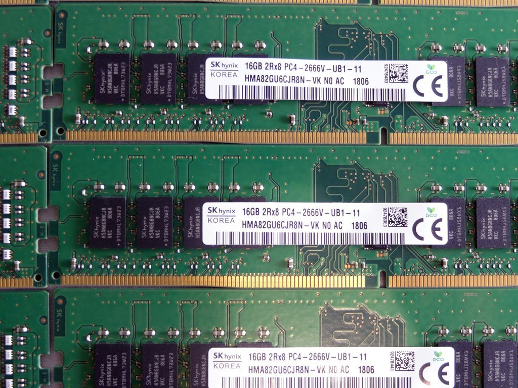 SK hynix　　デスクトップPC用メモリ128G　PC4-2666V 　16G 8枚_画像2