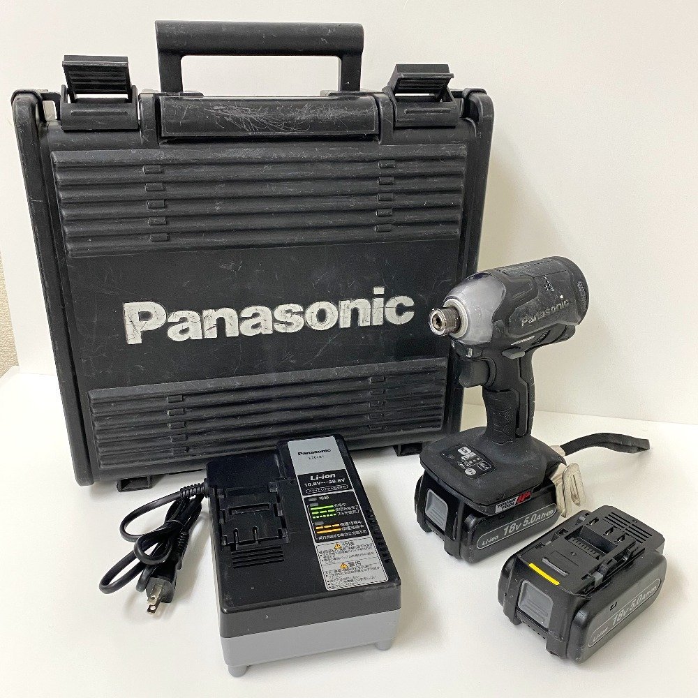【送料無料】Panasonic パナソニック 充電式インパクトドライバ 18V EZ76A1LJ2G-B 中古【Ae700291】_画像1